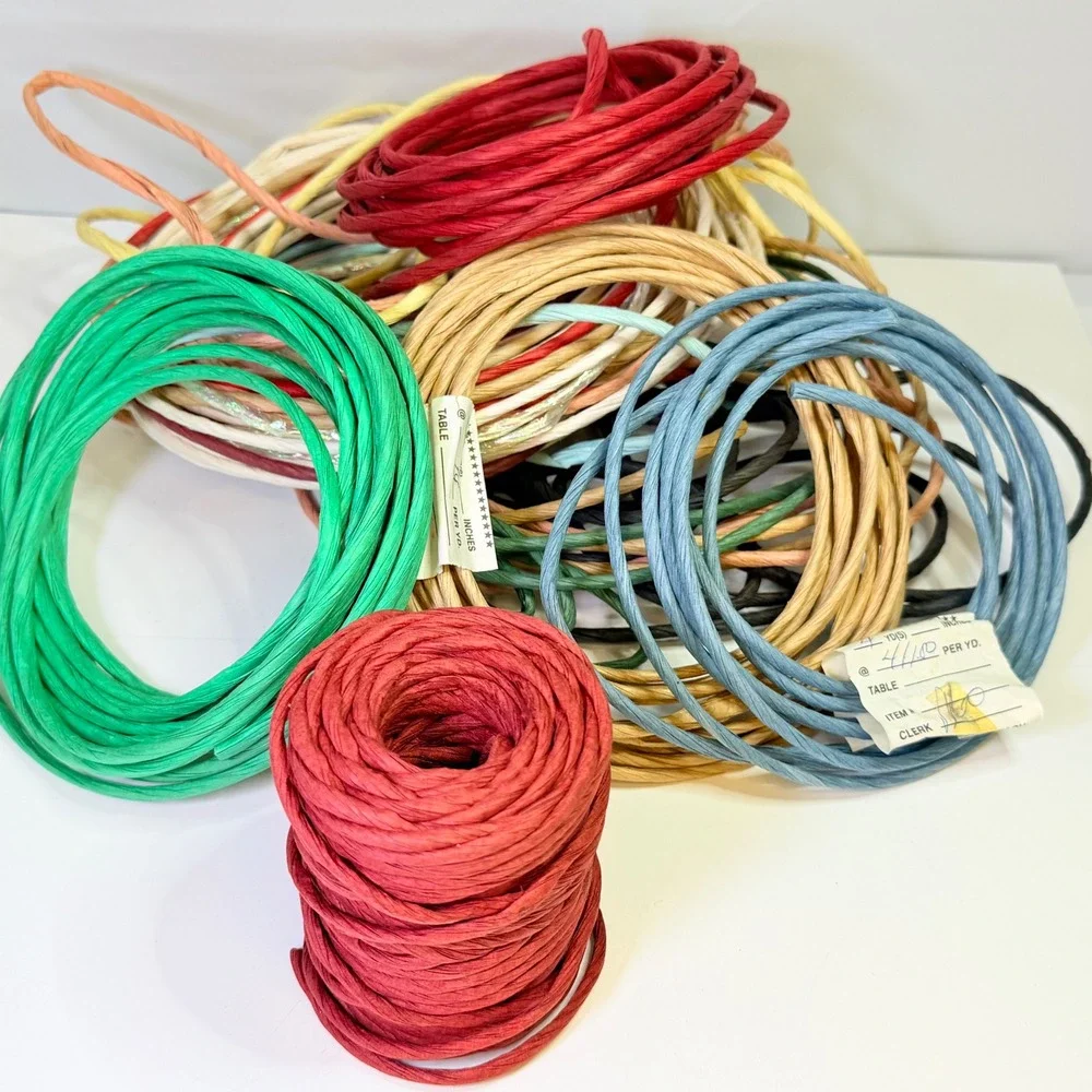Multi Color Twisted Paper Raffia Ribbon Cord Lot DIY Craft Gift Wrap Supplies